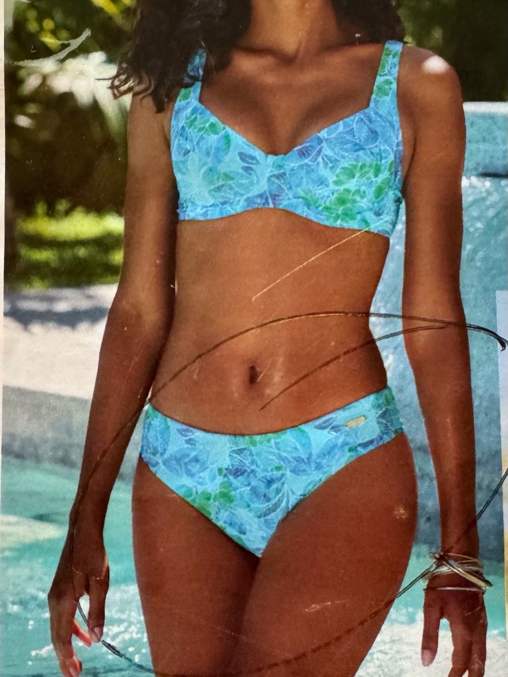 NWOT LASCANA turquoise print bikini